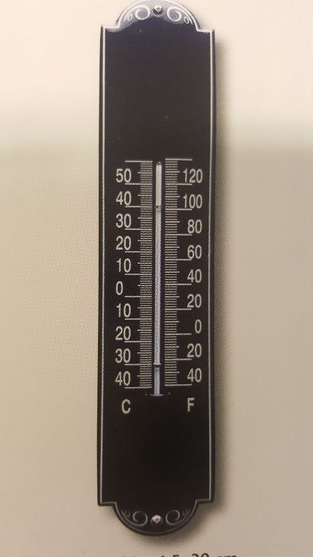 Thermometer emaille 6.5 x 30 cm