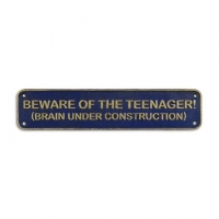 Bordje gietijzer Beware of the teenager