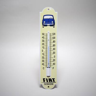 Fiat 500 thermometer emaille