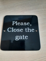 Bordje Please close the gate / poort sluiten