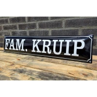 Straatnaambord met eigen tekst van emaille 70 x 15 cm